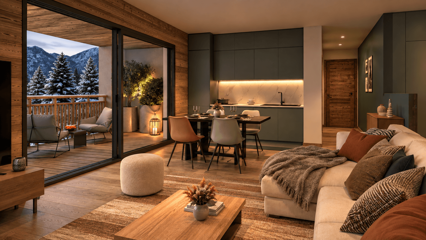 Appartement T3 neuf-Montgenèvre centre-terrasse-garage