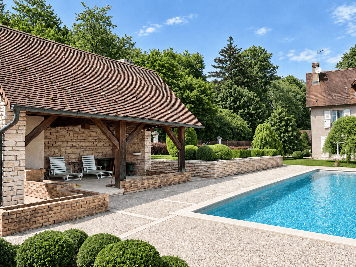 Demeure de caractère avec parc paysager et piscine . Geneuille. - Photo 5