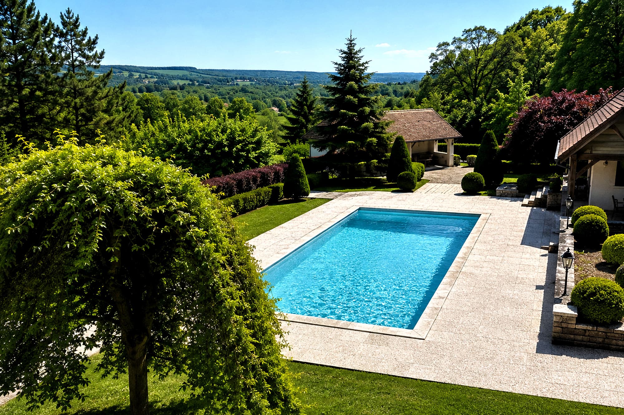 Demeure de caractère avec parc paysager et piscine . Geneuille. - Photo 4