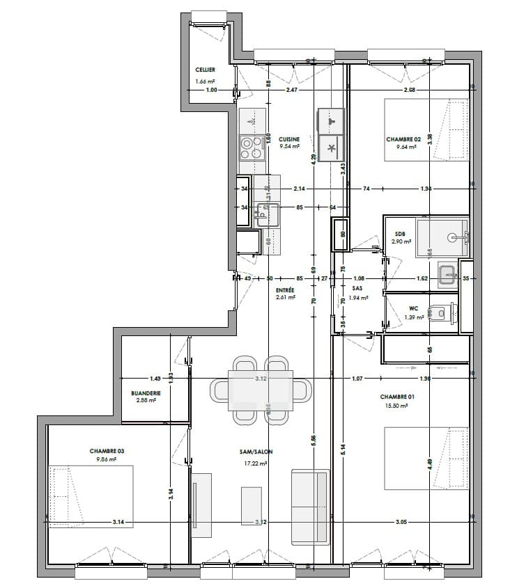 Appartement T4 rénové St Etienne Solaure - Photo 2