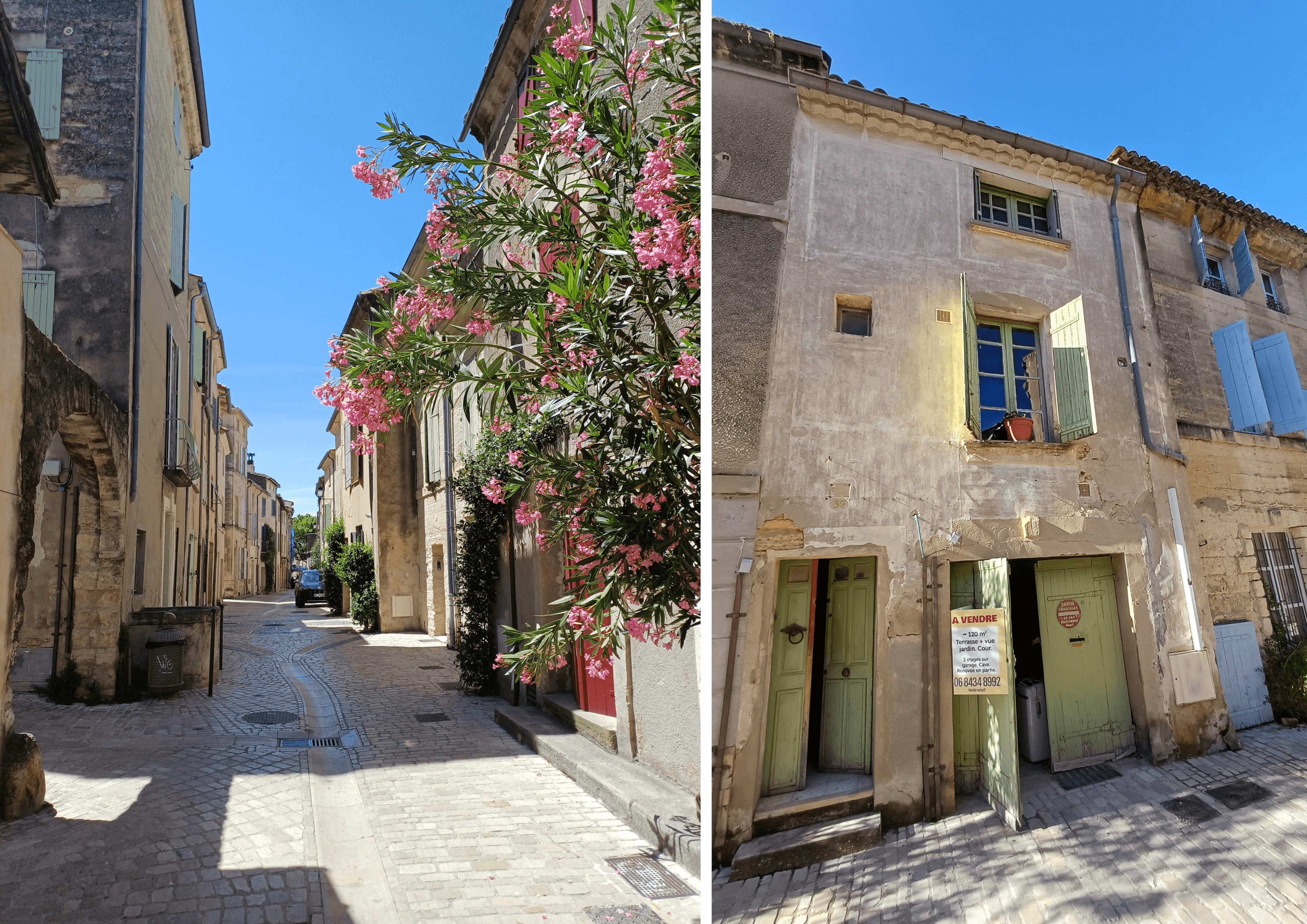 Uzès (centre historique) maison lumineuse avec garage, à finir